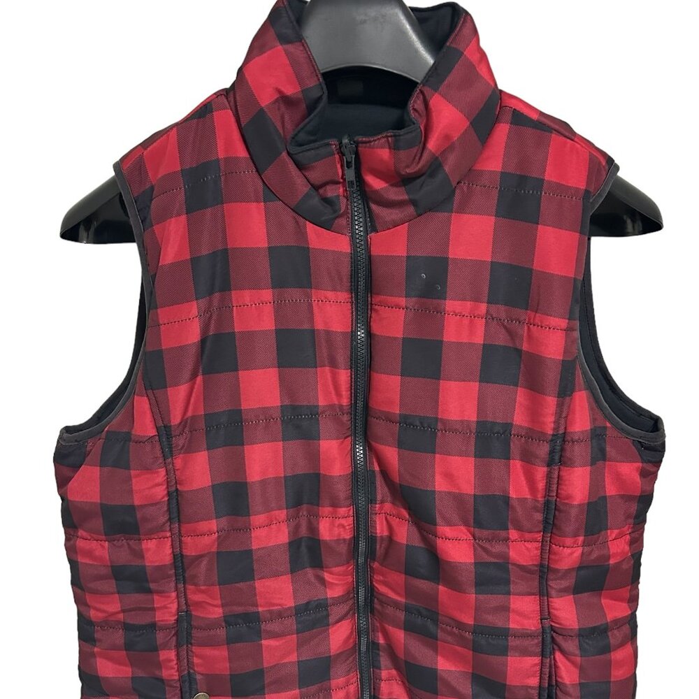 Lincoln Outfitters Reversable Puffer Vest Mens Size Large Checkered Full Zip